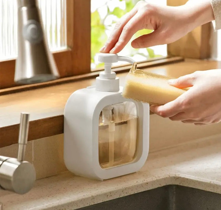 Hand Pump Soap Dispenser, Home Refillable Bottle Liquid Container, Transparent Square Soap Dispenser Hand Pump Soap Dispenser, Home Refillable Bottle Liquid Container, Transparent Square Soap Dispenser
